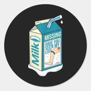 Amputee Funny Shirt Humor Quote Prosthetic Joke Classic Round Sticker