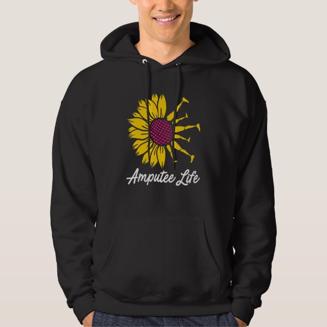 Amputee Humour Flower Life Leg Arm  Recovery Hoodie (Front)