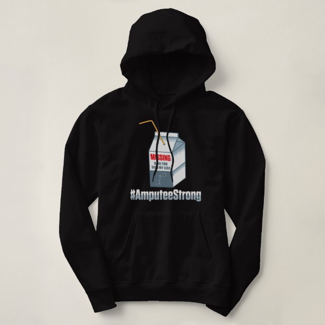 Amputee Humour Missing Leg Arm Funny Recovery Gift Hoodie (Design Front)