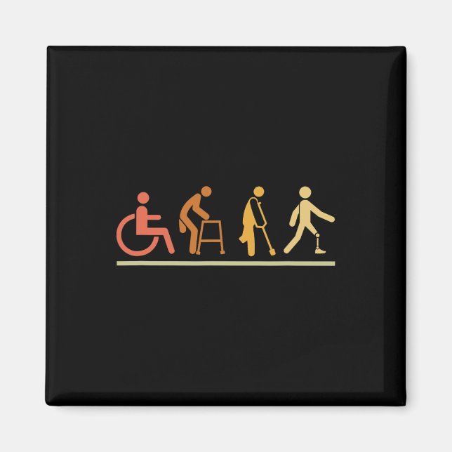 Amputee Leg Disabilities Evolution Prosthetic Leg  Magnet (Front)