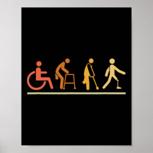 Amputee Leg Disabilities Evolution Prosthetic Leg  Poster