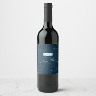AMQ Happy New Year Wine Bottle Label