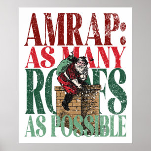 AMRAP Fun Christmas Version of Fitness Terms Poster