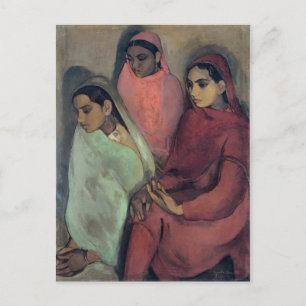 Amrita Sher-Gil painting, Three Girls Postcard