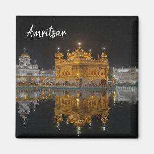 Amritsar Golden Temple India Night Magnet