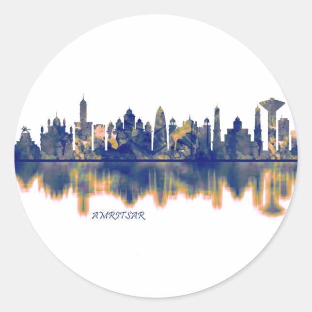Amritsar Skyline Classic Round Sticker (Front)