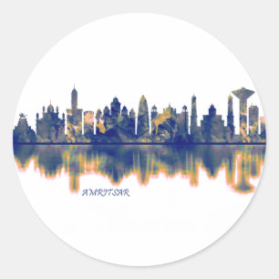Amritsar Skyline Classic Round Sticker