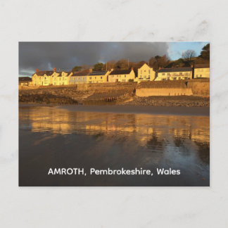 Amroth, Pembrokeshire, Wales Lights on Beach Postcard
