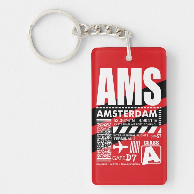 AMS Amsterdam Airport Key Ring (Front)