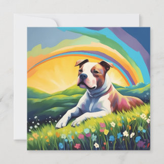 Amstaff American Staffordshire Terrier Rainbow Dog