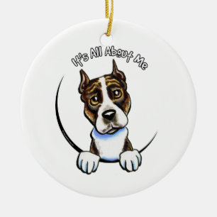 AmStaff Brindle IAAM Ceramic Tree Decoration