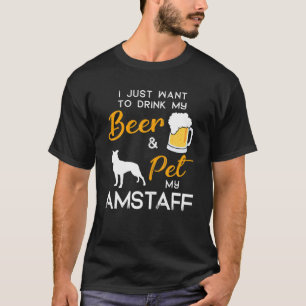Amstaff Dog Beer Lover Owner Christmas Birthday Gi T-Shirt
