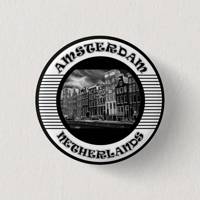 Amsterdam 3 Cm Round Badge (Front)