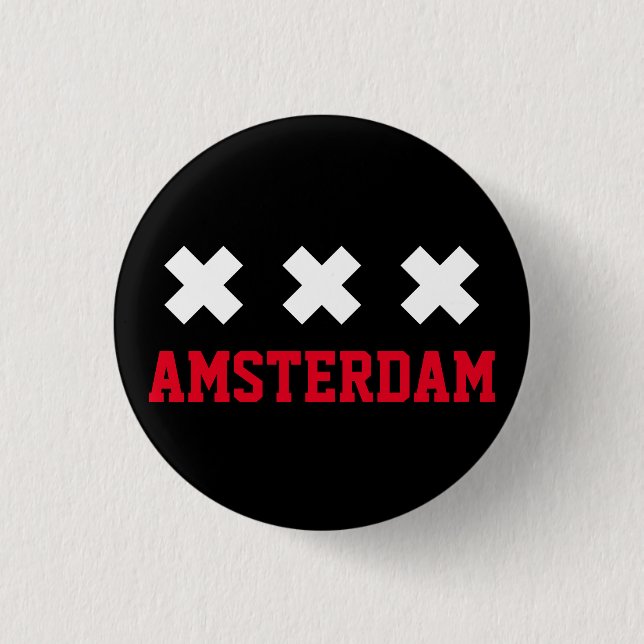Amsterdam 3 Cm Round Badge (Front)