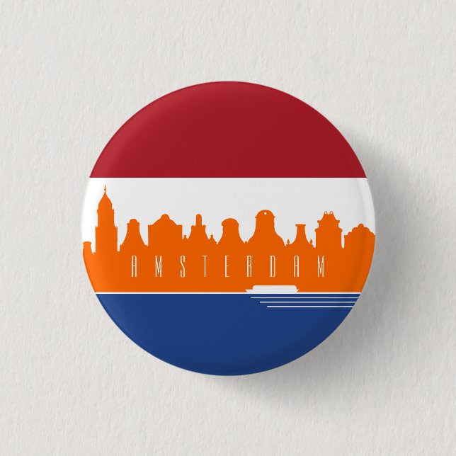 Amsterdam 3 Cm Round Badge (Front)