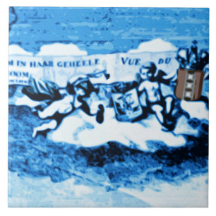 Amsterdam Antique Ships Delftware Vintage Look A3 Ceramic Tile
