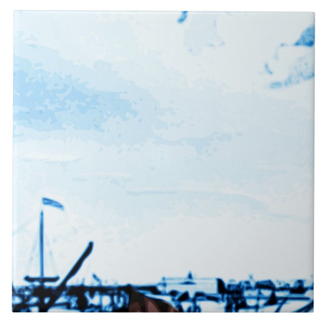 Amsterdam Antique Ships Delftware Vintage Look B1 Tile (Front)