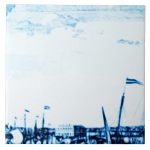 Amsterdam Antique Ships Delftware Vintage Look B2 Ceramic Tile
