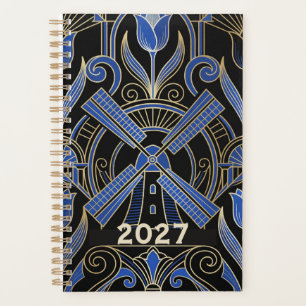 Amsterdam Art Deco Windmills Custom Year Planner