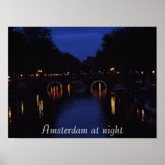 "Amsterdam at night" poster
