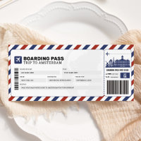 Amsterdam Boarding Pass Travel Trip Plane Ticket