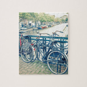 Amsterdam canal and bicycles jigsaw puzzle