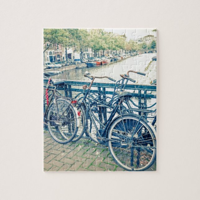 Amsterdam canal and bicycles jigsaw puzzle (Vertical)