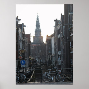 Amsterdam Canal Bike Church Holland Photo Poster