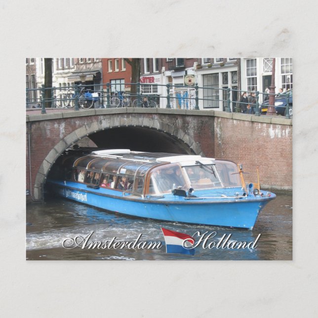 Amsterdam Canal Boat Tour Postcard (Front)