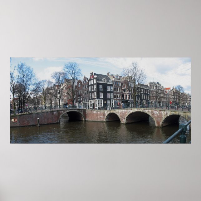 Amsterdam Canal Bridges Photo Poster (Front)
