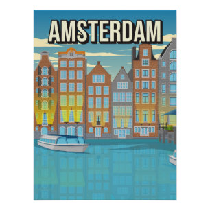 Amsterdam Canal House Art Print Netherlands Travel