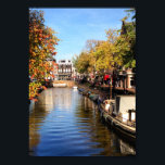 Amsterdam Canal Houseboats Late Summer Photo Poster<br><div class="desc">Hello! Hope you like this photo I took! Feel free to add your own text and check my shops for more! if you'd like something custom please get in touch. And if you purchase something from my shops, thank you! I'd love to see it in action, you can contact me...</div>