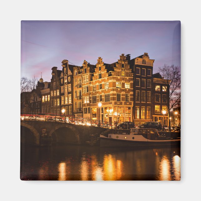Amsterdam canal houses at dusk magnet (Front)