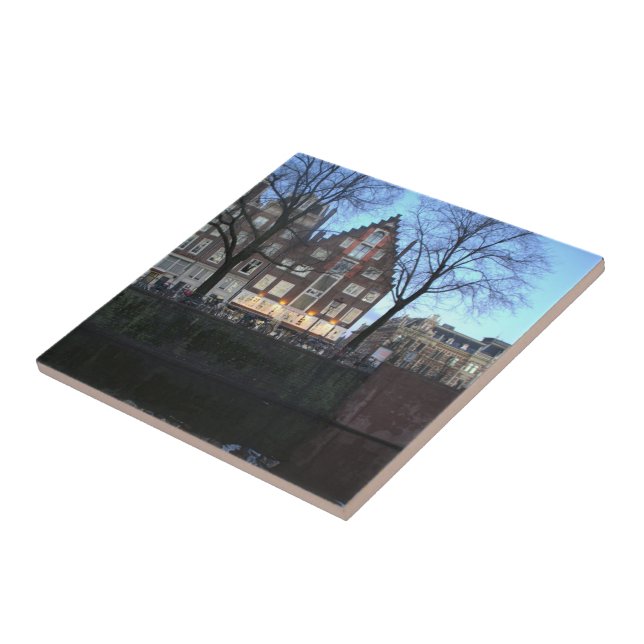 Amsterdam Canal Houses Ceramic Tile (Side)