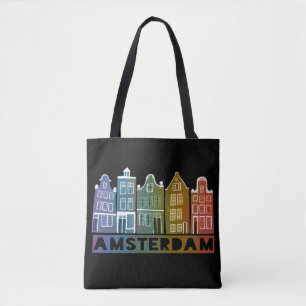 Amsterdam Canal Houses Dutch Village Colorful Tote Bag