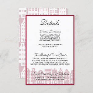 Amsterdam Canal Houses Dutch Wedding Details Card