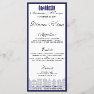 Amsterdam Canal Houses Dutch Wedding Dinner Menu
