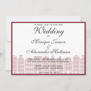 Amsterdam Canal Houses Dutch Wedding Invitation
