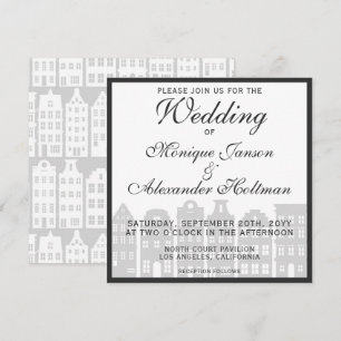 Amsterdam Canal Houses Dutch Wedding Invitation