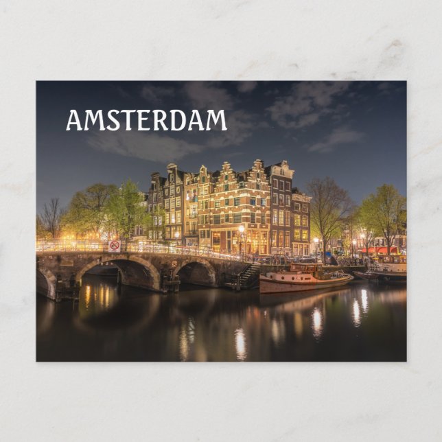 Amsterdam Canal Postcard (Front)