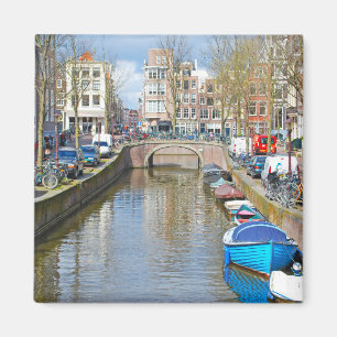 Amsterdam Canal with boats Magnet