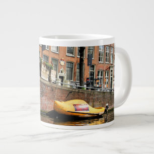 Amsterdam, Canal, Wooden Shoe Boat Large Coffee Mug