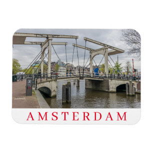 Amsterdam cantilever bridge view fridge magnet
