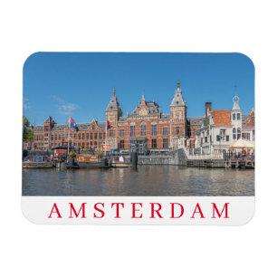 Amsterdam Central Station view fridge magnet