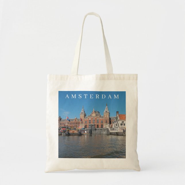 Amsterdam Central Station view tote bag (Front)
