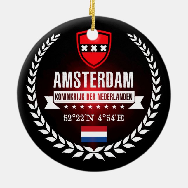 Amsterdam Ceramic Tree Decoration (Back)