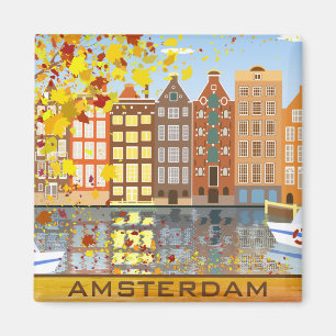 Amsterdam City Canal Autumn Colourful Fall Magnet