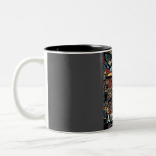 Amsterdam City Map - Colourful Abstract Art Print Two-Tone Coffee Mug