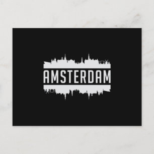 Amsterdam City Skyline Cityscape Funny Gift Idea Postcard