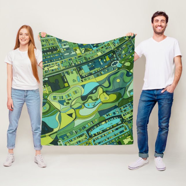 Amsterdam City Structure Map Fleece Blanket (In Situ)